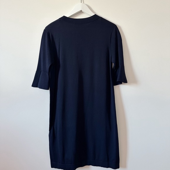 COS dress women’s size small navy blue flutter 3/4 sleeves shift dress - Picture 7 of 7